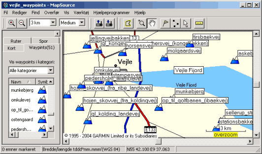 Screendump from MapSource